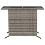3 Piece Bistro Set with Cushions Grey Poly Rattan