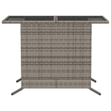 3 Piece Bistro Set with Cushions Grey Poly Rattan - Extra Image