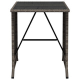 3 Piece Bistro Set with Cushions Grey Poly Rattan - Extra Image