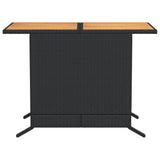 3 Piece Bistro Set with Cushions Black Poly Rattan - Extra Image