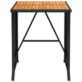 3 Piece Bistro Set with Cushions Black Poly Rattan