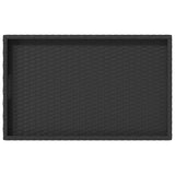 Folding Tray Table Black 65x40x75 cm Poly Rattan