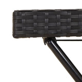 Folding Tray Table Black 65x40x75 cm Poly Rattan - Extra Image