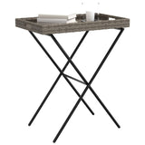 Folding Tray Table Grey 65x40x75 cm Poly Rattan - Top-Down View