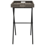 Folding Tray Table Grey 65x40x75 cm Poly Rattan