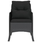 Garden Chairs with Cushions 2 pcs Black Poly Rattan