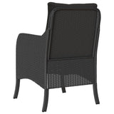 Garden Chairs with Cushions 2 pcs Black Poly Rattan - Close-Up Angle