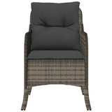 Garden Chairs with Cushions 2 pcs Grey Poly Rattan - 45-Degree Angle