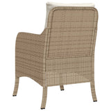 Garden Chairs with Cushions 2 pcs Beige Poly Rattan