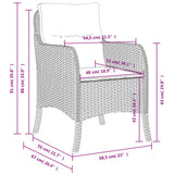 Garden Chairs with Cushions 2 pcs Beige Poly Rattan