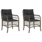 Garden Chairs with Cushions 2 pcs Grey Poly Rattan