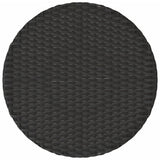 3 Piece Bistro Set with Cushions Black Poly Rattan