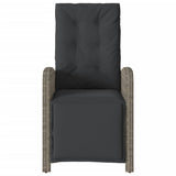 Reclining Garden Chairs 2 pcs with Footrest Grey Poly Rattan