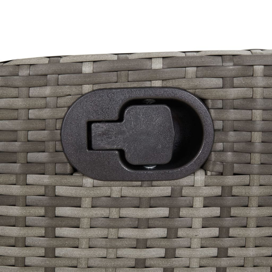 Reclining Garden Chairs 2 pcs with Footrest Grey Poly Rattan