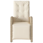 Reclining Garden Chairs 2 pcs with Footrest Beige Poly Rattan