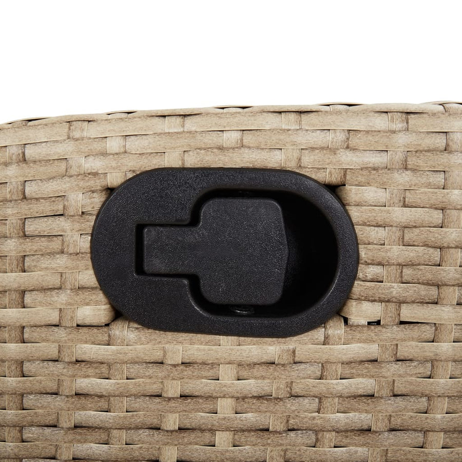 Reclining Garden Chairs 2 pcs with Footrest Beige Poly Rattan