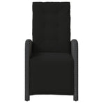 3 Piece Bistro Set with Cushions Black Poly Rattan