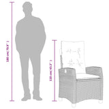 Reclining Garden Chair with Cushions Grey Poly Rattan - Extra Image