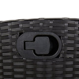 Reclining Garden Chairs 2 pcs with Cushions Black Poly Rattan