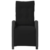 Reclining Garden Chair with Footrest Black Poly Rattan - Top-Down View