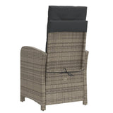 Reclining Garden Chairs 2 pcs with Footrest Grey Poly Rattan