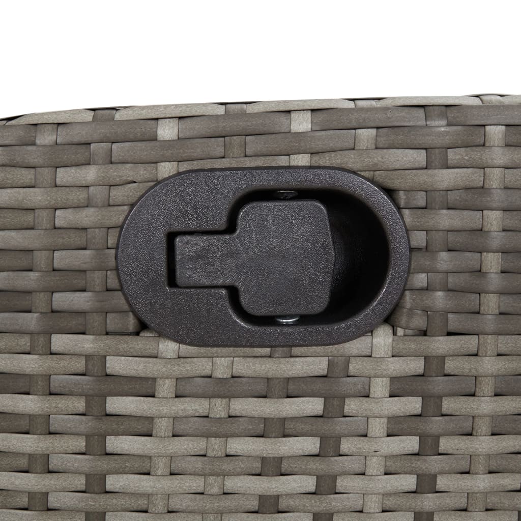Reclining Garden Chairs 2 pcs with Footrest Grey Poly Rattan