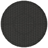 3 Piece Bistro Set with Cushions Black Poly Rattan