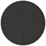 3 Piece Bistro Set with Cushions Black Poly Rattan - Extra Image