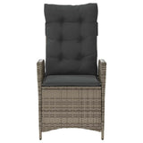 Reclining Garden Chair with Cushions Grey Poly Rattan - Top-Down View