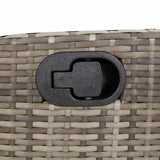 Reclining Garden Chair with Cushions Grey Poly Rattan