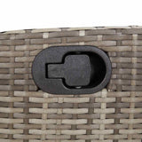 Reclining Garden Chair with Cushions Grey Poly Rattan - Low Angle
