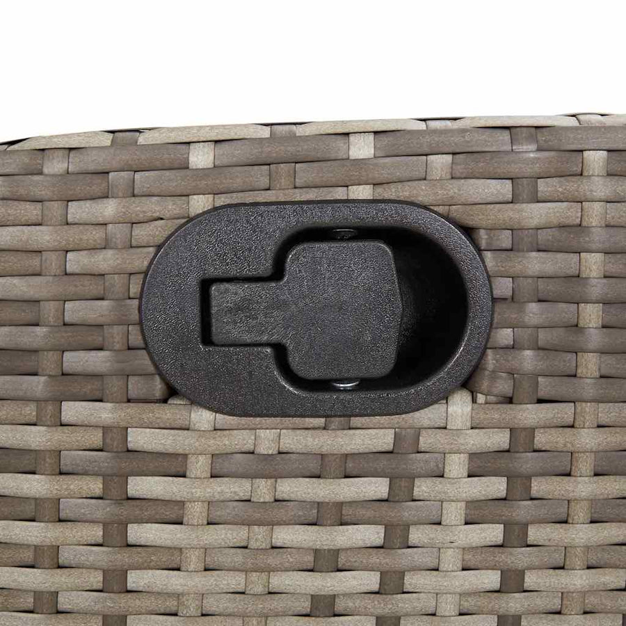 Reclining Garden Chair with Cushions Grey Poly Rattan