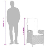 Reclining Garden Chair with Cushions Grey Poly Rattan - Extra Image