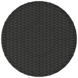 3 Piece Bistro Set with Cushions Black Poly Rattan