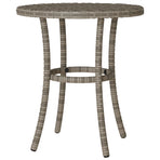 3 Piece Bistro Set with Cushions Grey Poly Rattan
