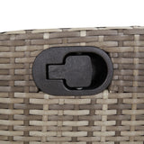 3 Piece Bistro Set with Cushions Grey Poly Rattan