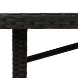 Garden Table with Glass Top Black 190x80x74 cm Poly Rattan - Extra Image