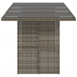 Garden Table with Glass Top Grey 190x80x74 cm Poly Rattan - Top-Down View
