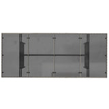 Garden Table with Glass Top Grey 190x80x74 cm Poly Rattan - Close-Up Angle