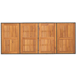 Garden Table with Acacia Wood Top Black 190x80x74 cm Poly Rattan