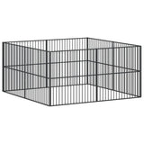 Dog Playpen 8 Panels Black Galvanised Steel - Front View