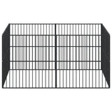 Dog Playpen 8 Panels Black Galvanised Steel