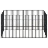 Dog Playpen 8 Panels Black Galvanised Steel