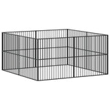 Dog Playpen 8 Panels Black Galvanised Steel