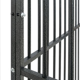 Dog Playpen 8 Panels Black Galvanised Steel - Low Angle