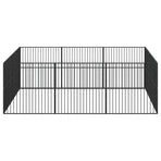 Dog Playpen 12 Panels Black Galvanised Steel
