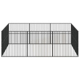 Dog Playpen 12 Panels Black Galvanised Steel