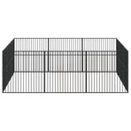 Dog Playpen 12 Panels Black Galvanised Steel