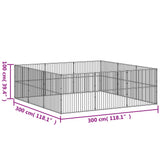 Dog Playpen 12 Panels Black Galvanised Steel - Extra Image