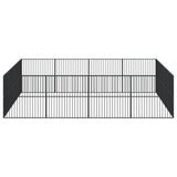 Dog Playpen 16 Panels Black Galvanised Steel